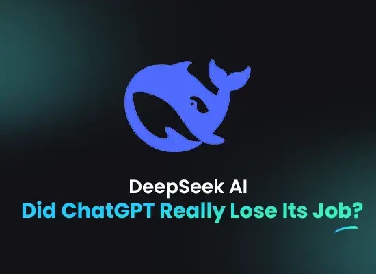 DeepSeek AI logo with the text 'Did ChatGPT Really Lost Its Job?
