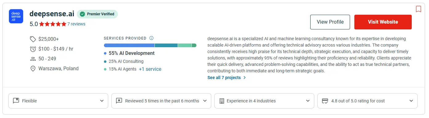 Deepsense.ai Clutch 2026 Deepsense.ai Clutch 2026